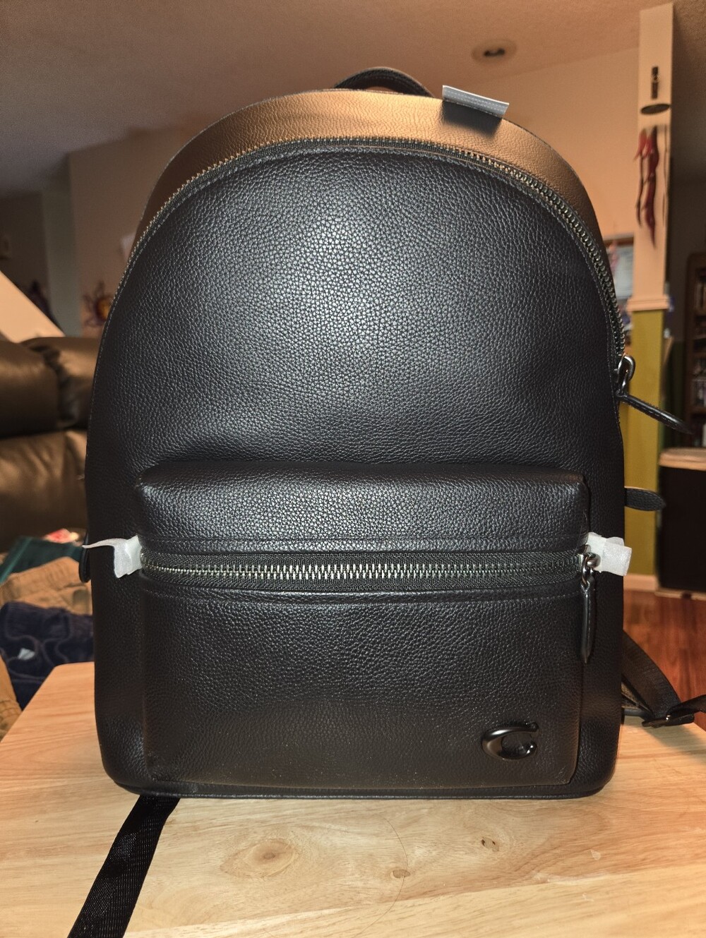 Coach Black Leather Backpack